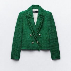 Zara Emerald Double-Breasted Blazer